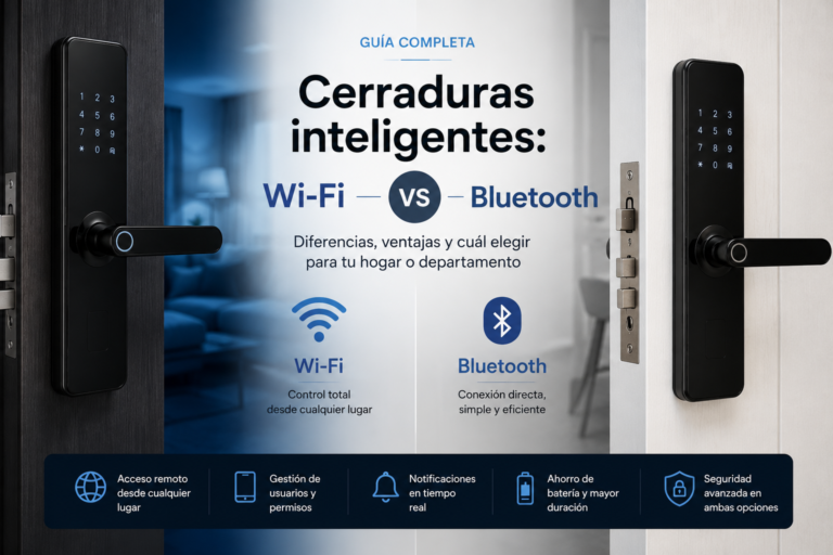 Cerraduras inteligentes: conectividad Wi-Fi vs Bluetooth